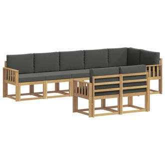 vidaXL Conjunto De Sof&aacute;s De Exterior 8 Pcs Blanco Y Antracita Vidaxl