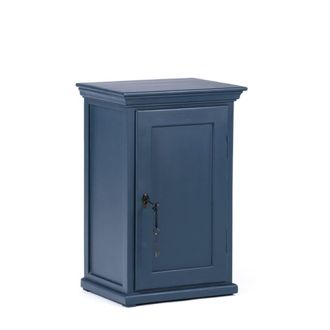 Decoclico Mesita de noche de estilo r&uacute;stico de pino azul