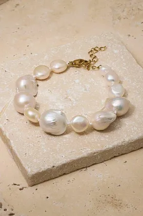Untamed Petals Blake Baroque Pearl Bracelet in Ivory at Nordstrom