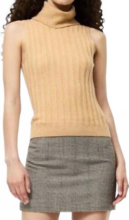French Connection Turtleneck Tank Sweater In Beige
