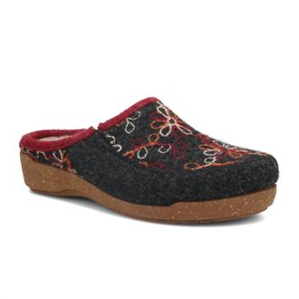 Taos Womens Woolflower Clogs In Charcoal