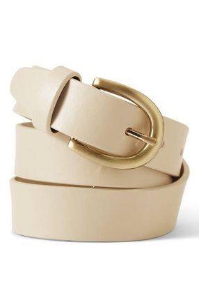 Lands End Faux Leather Everyday Belt in Coconut Cream at Nordstrom, Size X-Large