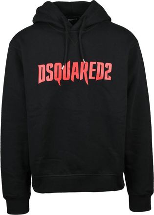 Dsquared2 Black Cotton Hooded Sweatshirt