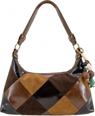 Like Dreams Womens Indie Quilt Shoulder Bag In Brown