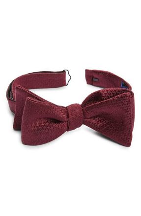 David Donahue Silk Bow Tie in Merlot at Nordstrom