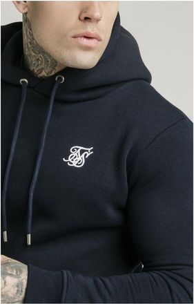 Siksilk Sudadera con capucha ajustada de muscle fit en azul marino para hombre SikSilk XS