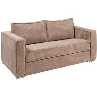 Vente-Unique Vente-unique - Divano letto 3 posti a ribalta Posto letto 140 cm Materasso 14 cm in Velluto a coste Tortora - loreto