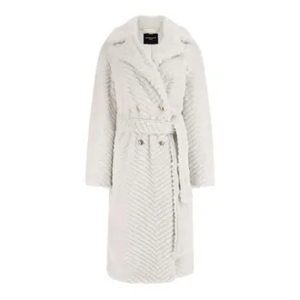 Guess Belted Coats, female, White, Size: L White Bomber Jacket by Marciano