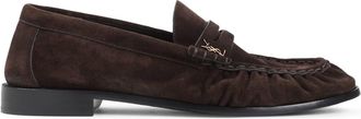 Saint Laurent Brown Le Suede Leather Loafers-Uomo