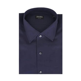 Ermenegildo Zegna Heren, Overhemden, Blauw, Maat: S