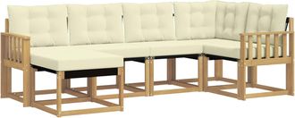 vidaXL Conjunto De Sof&aacute;s De Exterior 6 Uds. Blanco Y Crema Vidaxl