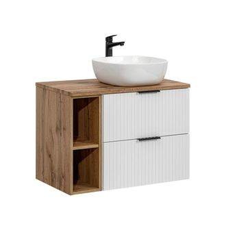 Petits Meubles Mueble lavabo 2 nichos estratificado Blanco