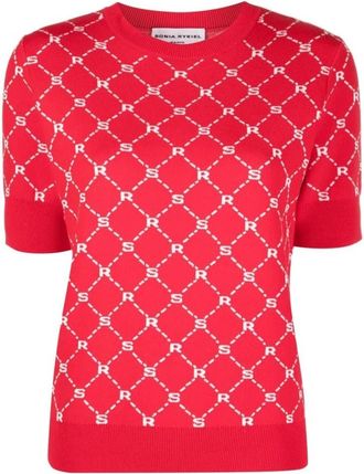 Sonia Rykiel Rode Casual Katoenen Trui - Dames - Ronde hals truien - Rood - L - Katoen - Truien & Vesten