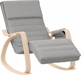 vidaXL Silla Mecedora De Tela Gris Claro Vidaxl