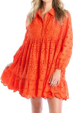 Allison New York Millie Embroidered Eyelet Dress In Cherry Tomato