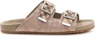 Burberry Check Strap Slide - Heren - Sandalen - Beige - 41 EU - Schoenen