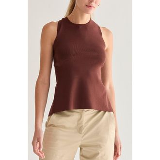Crescent Cross Back Cut Out Knit Top in Choco Brown at Nordstrom, Size X-Small
