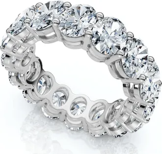 Pompeii3 7Ct Oval Diamond Eternity Ring 14k Gold or Platinum Lab Grown EF/VS