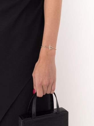 COURBET 18kt recycled rose gold CELESTE laboratory-grown diamond pav&eacute; set clasp chain bracelet - women - Diamond/18kt Recycled Gold - One Size