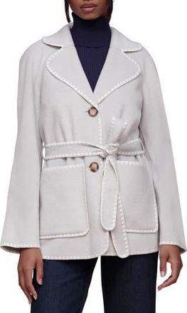 Bagatelle Contrast Stitch Belted Coat in Light Grey at Nordstrom Rack, Size X-Large