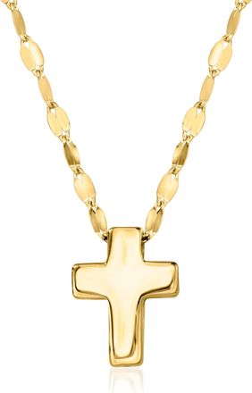 Canaria Canaria Italian 10kt Yellow Gold Puffed Cross Necklace