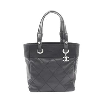 Chanel Pre-owned Tote Bags, female, Black, Size: ONE SIZE Pre-owned Vintage Canvas Tote
