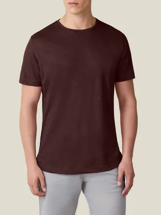 Luca Faloni Chocolate Brown Linen Jersey T-Shirt