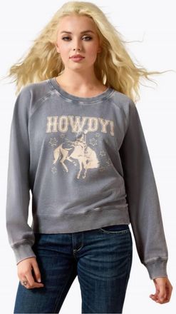 Ariat Vintage Raglan Sweatshirt In Ombre Blue Mineral Wash
