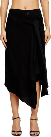 Diesel Skirt in fluid cupro with front knot - Skirts - Woman - Black
