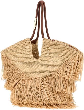Zimmermann Womens Raffia Medium Goldentime Shopping Bag Natural Borse A Mano