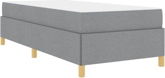 vidaXL Vidaxl - Cama Tipo Box Spring Gris Claro Y Blanco 100 X 200 Cm Tela
