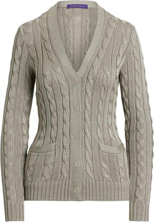 Ralph Lauren Collection Cardigan in maglia a trecce - Grigio