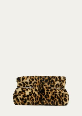 Givenchy Pinch Leopard-Print Faux Fur Clutch Bag