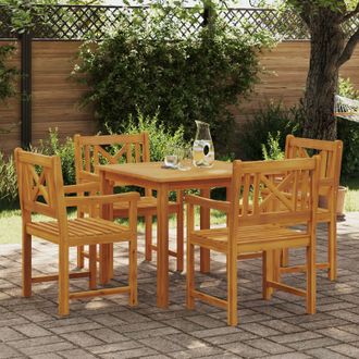 Berkfield Home 5 Piece Garden Dining Set Solid Wood Acacia in Brown