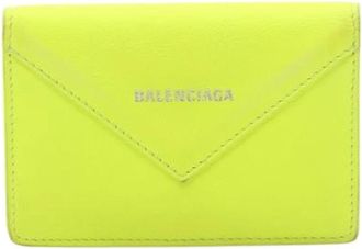Balenciaga Pre-owned Card Case - Dames - Vintage Accessoires - Groen - ONE Size - Leer - Vintage
