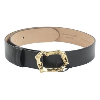 Alexander McQueen Alexander McQueen, Belts, female, Black, Size: 85 CM Snake Belt