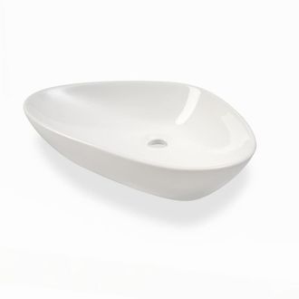 Aquadesign Lavabo sobre encimera blanco en cer&aacute;mica