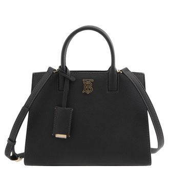 BURBERRY ブラックレザーハンドバッグ バーバリー BURBERRY ハンドバッグ ブラック レザー
