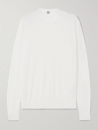 Toteme Pullover In Misto Lana E Seta Garderob - Ecru