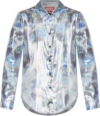 Diesel C-Ronor-S2 Shirt - Dames - Overhemden - Grijs - M - Polyester - Overhemden