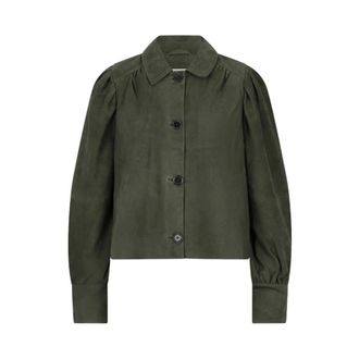 Dante6 Micaiah Cropped Suede Jacket - Dames - Jassen - Groen - Maat: L Su&egrave;de