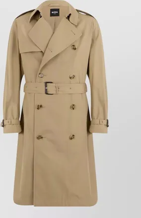 HUGO BOSS cotton double-breasted belted trench coat
