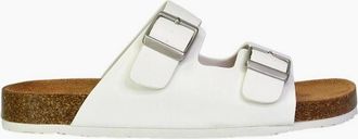 XY London Womens XY London Womens/Ladies Star Double Strap Buckle Summer Flat Sandals - White - Size: 7
