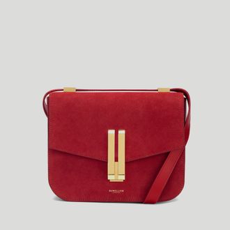 DeMellier The Vancouver in Berry Red Suede Leather Crossbody bag