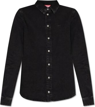 Diesel Denim shirt De-Eazy - Dames - Spijkeroverhemden - Zwart - S - Denim - Overhemden