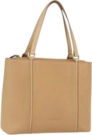 Burberry Pre-owned Handbags, female, Beige, Size: ONE SIZE Pre-owned Vintage Leather Handbag
