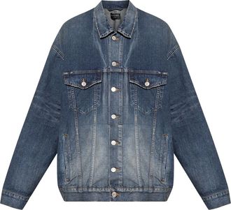 Balenciaga Tape Type-print denim jacket - Blue
