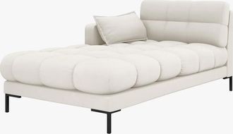 BLOOMINGLOFT Design Chaiselongue Mamaia Strukturstoff Light Beige