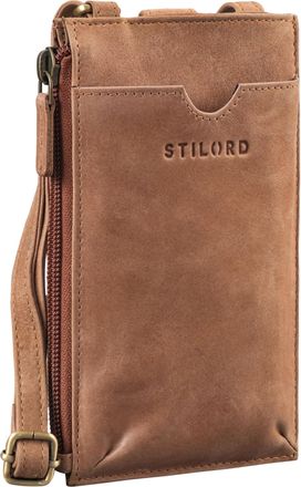 STILORD Tali Small Phone Purse Anti Theft Crossbody Bag Women Passport Holder Travel Wallet Genuine Leather Shoulder Bag, Colour:taranto - brown
