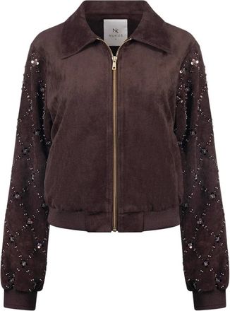 Nukus Nukus - Daisy Bomber Suede - Dames - Jassen - Bruin - Maat: XL Su&egrave;de